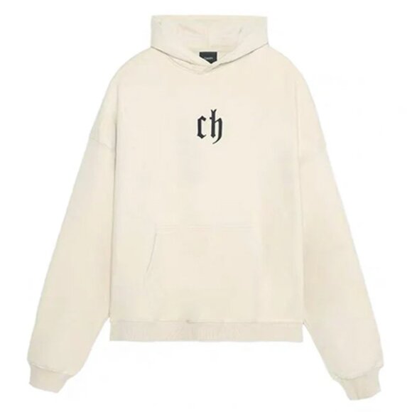 NEW Chinism Unisex Hoodie Sweatshirt L Beige CH Cozy Oversize Baggy SOFT $115 - Picture 8 of 16